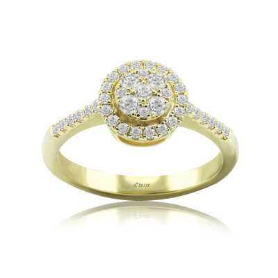0.41 Karat Pırlanta Coronet Yüzük - IDL Sertifikalı - Amor Pırlanta