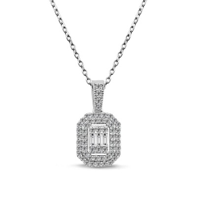 0.45 Karat Pırlanta Baget Kolye - IDL Sertifikalı - Amor Pırlanta
