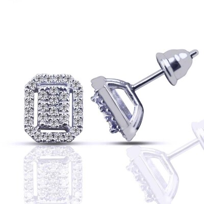 0.47 Karat Pırlanta Coronet Küpe - IDL Sertifikalı - Amor Pırlanta