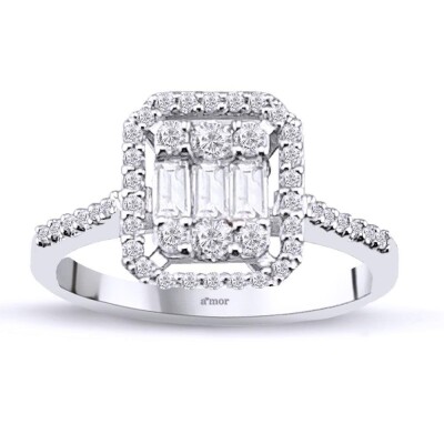 0.49 Karat Pırlanta Baget Yüzük - IDL Sertifikalı - Amor Pırlanta