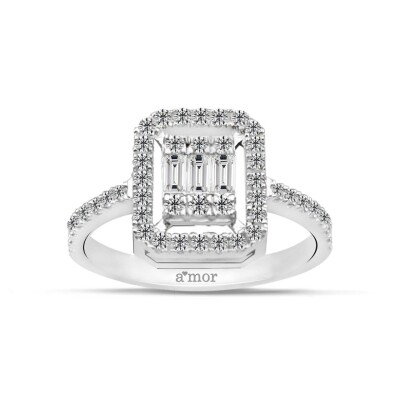 0.50 Karat Pırlanta Baget Yüzük - IDL Sertifikalı - Amor Pırlanta