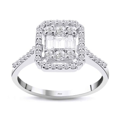 0.50 Karat Pırlanta Baget Yüzük - IDL Sertifikalı - Amor Pırlanta