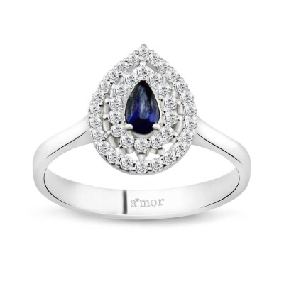 0.50 Karat Pırlanta Safir Yüzük - IDL Sertifikalı - Amor Pırlanta