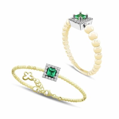 0.50 Karat Zümrüt Pırlanta Set - IDL Sertifikalı - Amor Pırlanta