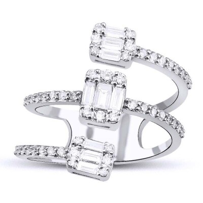 0.59 Karat Pırlanta Baget Yüzük - IDL Sertifikalı - Amor Pırlanta
