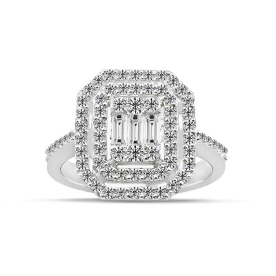 0.62 Karat Pırlanta Baget Yüzük - IDL Sertifikalı - Amor Pırlanta