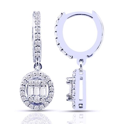 0.65 Karat Pırlanta Baget Küpe - IDL Sertifikalı - Amor Pırlanta