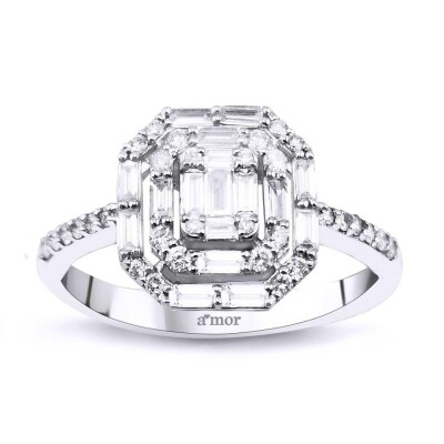 0.66 Karat Pırlanta Baget Yüzük - IDL Sertifikalı - Amor Pırlanta