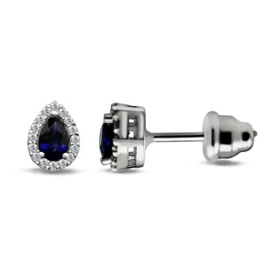 0.66 Karat Pırlanta Safir Küpe - IDL Sertifikalı - Amor Pırlanta