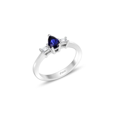 0.67 Karat Pırlanta Safir Yüzük - IDL Sertifikalı - Amor Pırlanta
