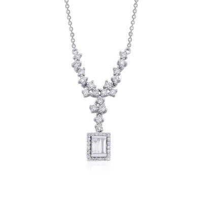 0.68 Karat Pırlanta Baget Kolye - IDL Sertifikalı - Amor Pırlanta
