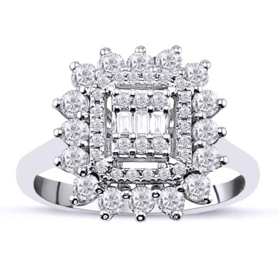 0.68 Karat Pırlanta Baget Yüzük - IDL Sertifikalı - Amor Pırlanta