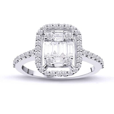 0.69 Karat Pırlanta Baget Yüzük - IDL Sertifikalı - Amor Pırlanta