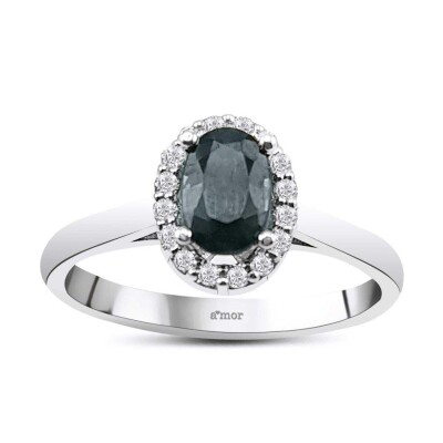 0.70 Karat Pırlanta Safir Yüzük - IDL Sertifikalı - Amor Pırlanta