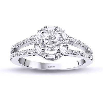 0.77 Karat Pırlanta Baget Yüzük - IDL Sertifikalı - Amor Pırlanta