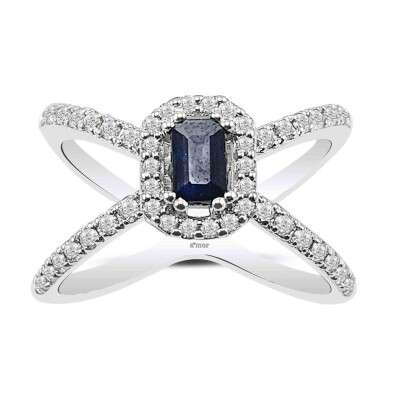 0.77 Karat Pırlanta Safir Yüzük - IDL Sertifikalı - Amor Pırlanta