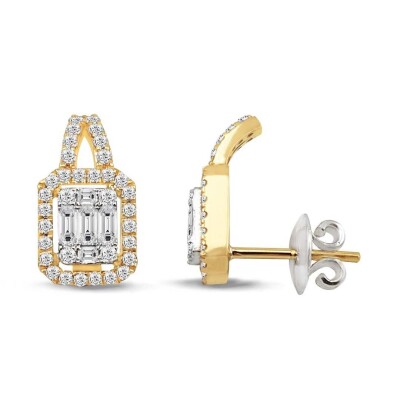 0.79 Karat Pırlanta Baget Küpe - IDL Sertifikalı - Amor Pırlanta