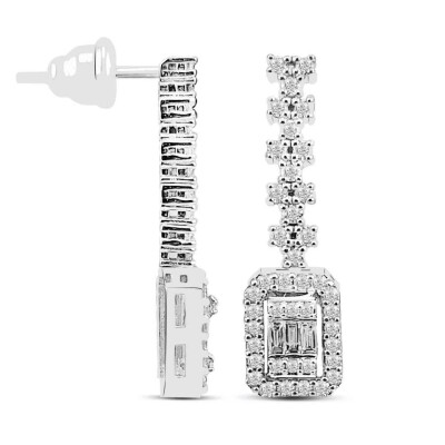 0.80 Karat Pırlanta Baget Küpe - IDL Sertifikalı - Amor Pırlanta