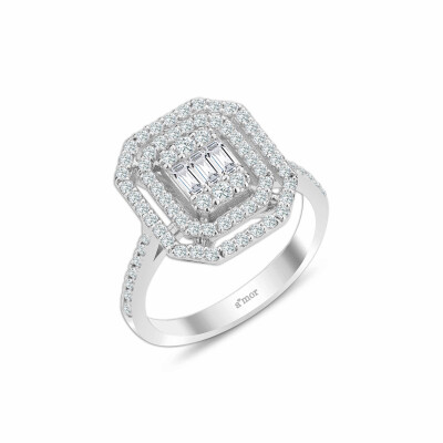 0.82 Karat Pırlanta Baget Yüzük - IDL Sertifikalı - Amor Pırlanta