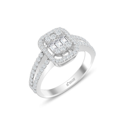 0.83 Karat Pırlanta Baget Yüzük - IDL Sertifikalı - Amor Pırlanta