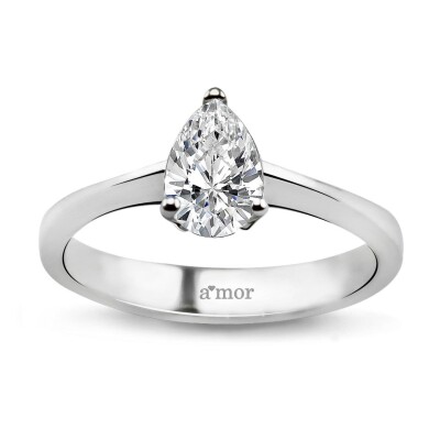 0.83 Karat Pırlanta Tektaş Damla Yüzük - IDL Sertifikalı - Amor Pırlanta