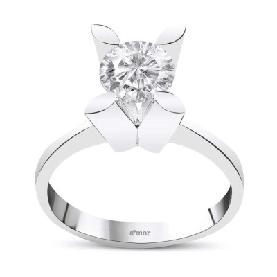 0.90 Karat Pırlanta Tektaş Yüzük - IDL Sertifikalı - Amor Pırlanta