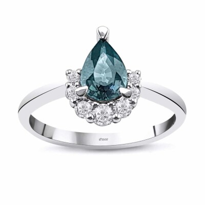 0.95 Karat Pırlanta Blue Safir Yüzük - IDL Sertifikalı - Amor Pırlanta