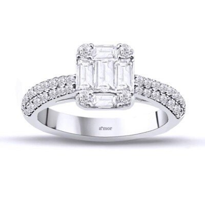 0.98 Karat Pırlanta Baget Yüzük - IDL Sertifikalı - Amor Pırlanta