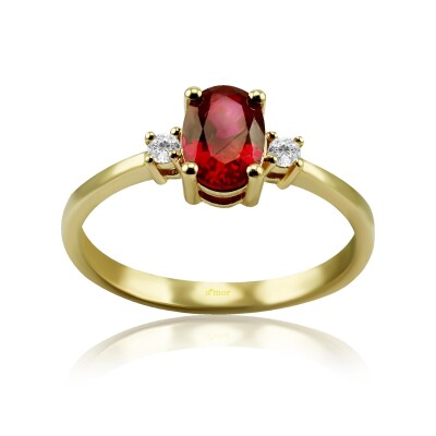 1.06 Karat Pırlanta Yakut Yüzük - IDL Sertifikalı - Amor Pırlanta