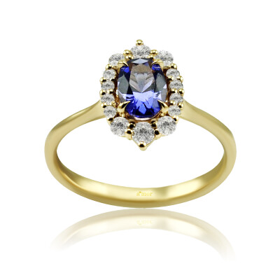 1.09 Karat Pırlanta Safir Yüzük - IDL Sertifikalı - Amor Pırlanta