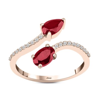 1.10 Karat Pırlanta Yakut Yüzük - IDL Sertifikalı - Amor Pırlanta