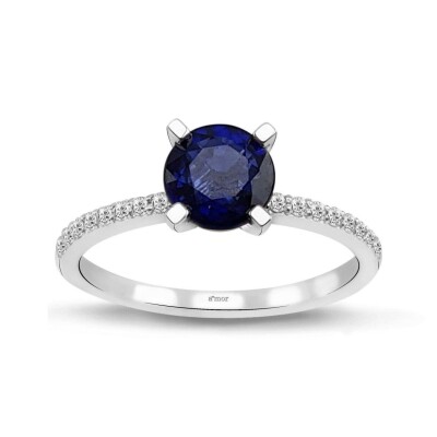 1.12 Karat Pırlanta Safir Yüzük - IDL Sertifikalı - Amor Pırlanta