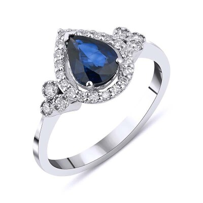1.36 Karat Pırlanta Safir Yüzük - IDL Sertifikalı - Amor Pırlanta