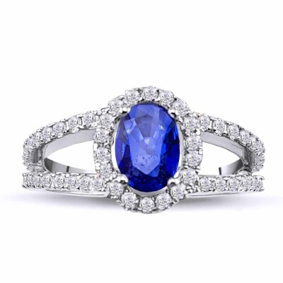 1.48 Karat Pırlanta Safir Yüzük - IDL Sertifikalı - Amor Pırlanta