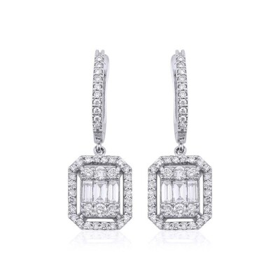 1.52 Karat Pırlanta Baget Küpe - IDL Sertifikalı - Amor Pırlanta