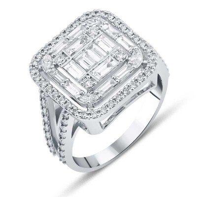 1.66 Karat Pırlanta Baget Yüzük - IDL Sertifikalı - Amor Pırlanta