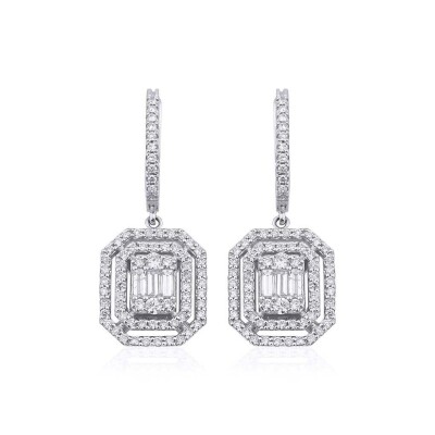 1.83 Karat Pırlanta Baget Küpe - IDL Sertifikalı - Amor Pırlanta