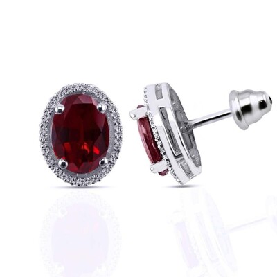 2.10 Karat Pırlanta Yakut Küpe - IDL Sertifikalı - Amor Pırlanta
