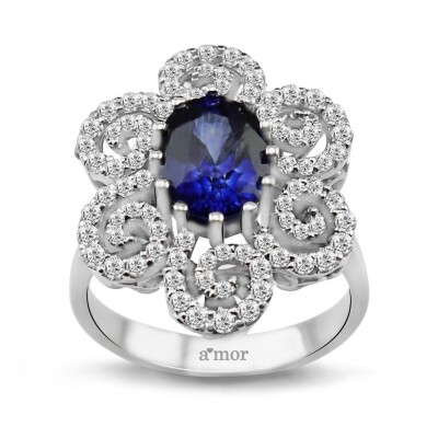 2.92 Karat Pırlanta Safir Yüzük - IDL Sertifikalı - Amor Pırlanta