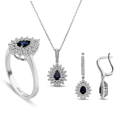 3.35 Karat Safir Pırlanta Set - IDL Sertifikalı - Amor Pırlanta