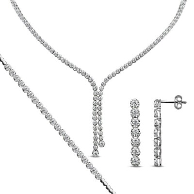 5.58 Karat Pırlanta Gerdanlık Fantezi Set - IDL Sertifikalı - Amor Pırlanta